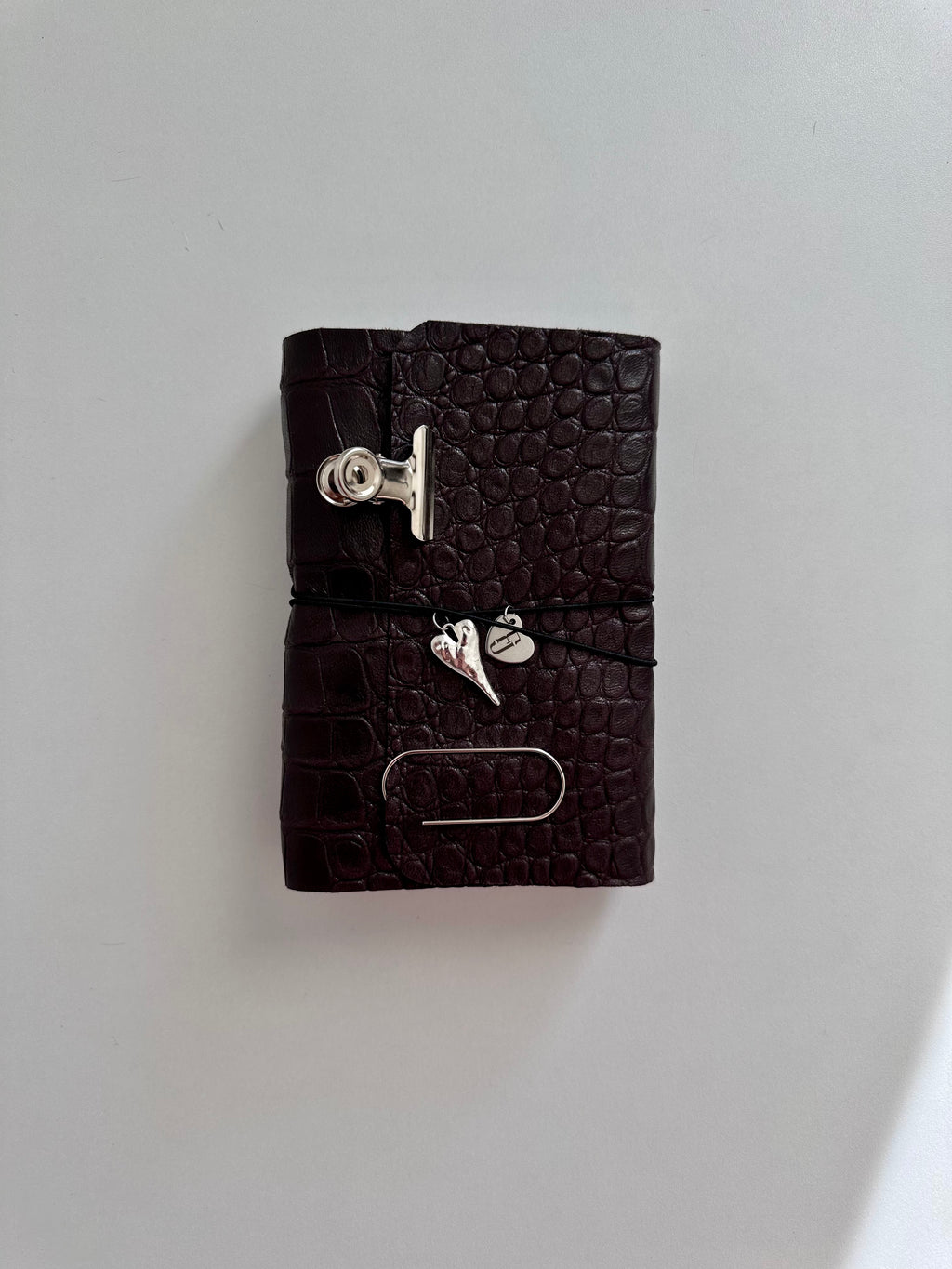 a6 Soft Brown Croc genuine cowhide refillable journal cover with inserts