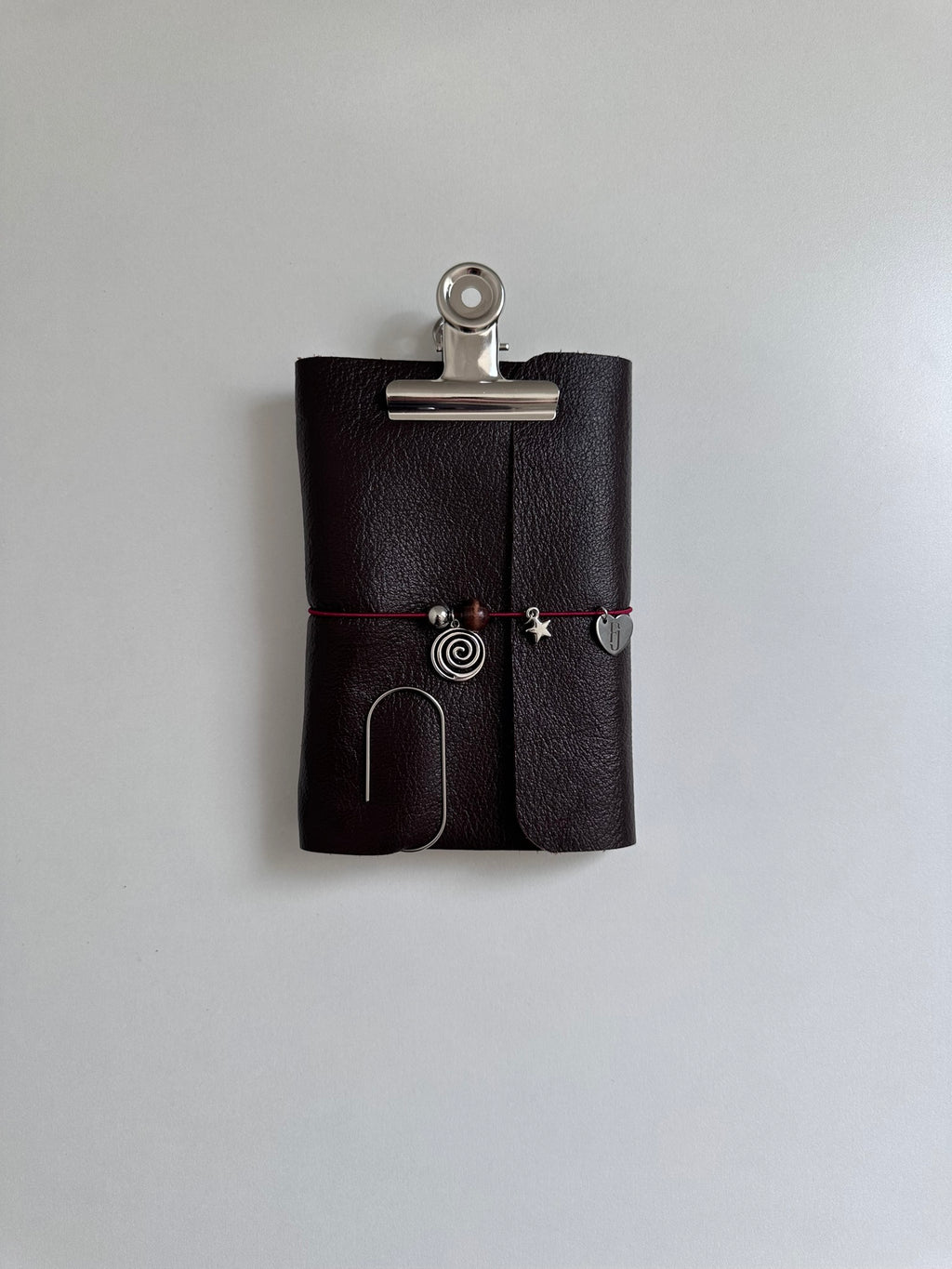 a6 dark brown leather refillable journal cover with inserts