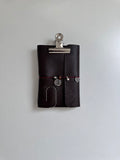 a6 dark brown leather refillable journal cover with inserts