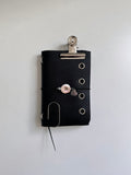a6 black leather refillable journal cover with inserts