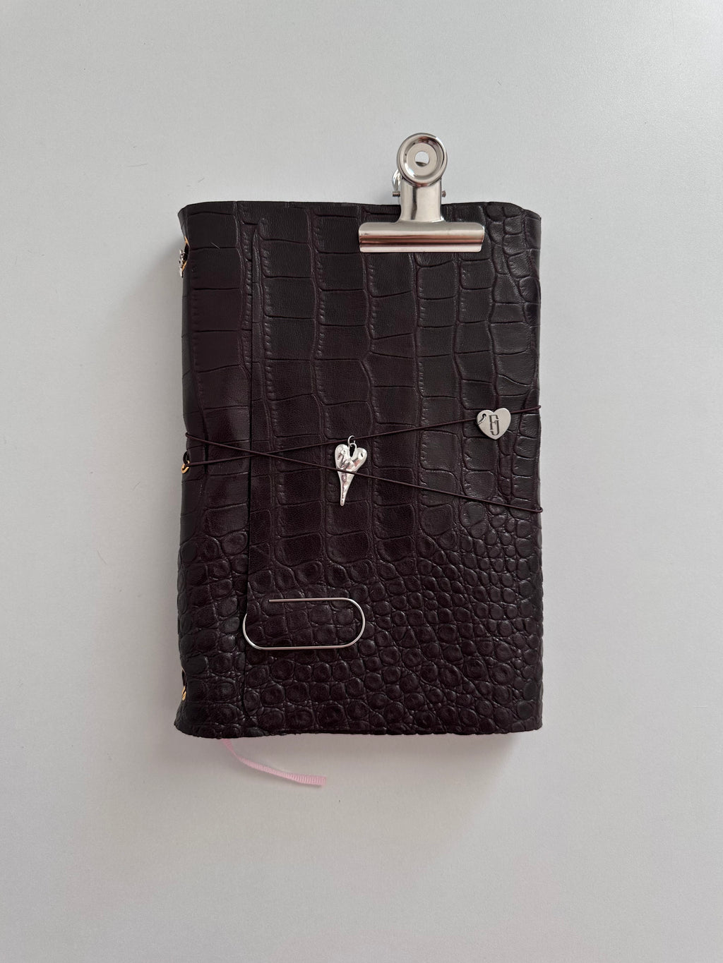 a5 Soft Brown Croc genuine cowhide refillable journal cover with inserts