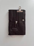 a5 Soft Brown Croc genuine cowhide refillable journal cover with inserts
