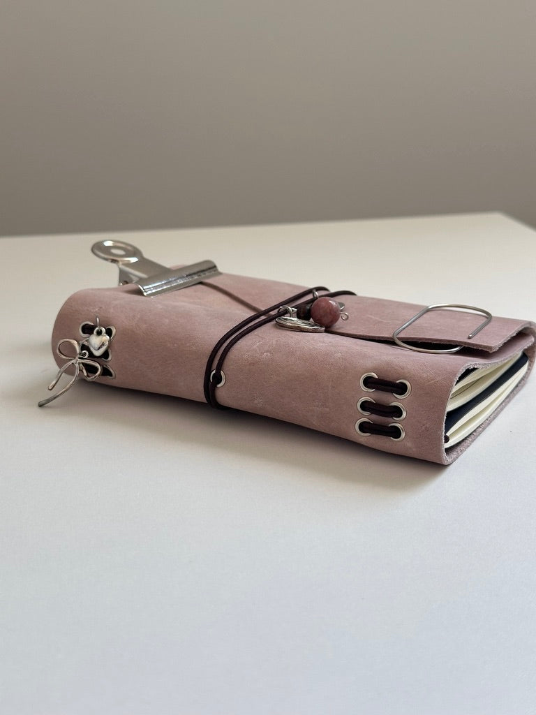 a6 raw ivory genuine leather refillable journal cover with inserts