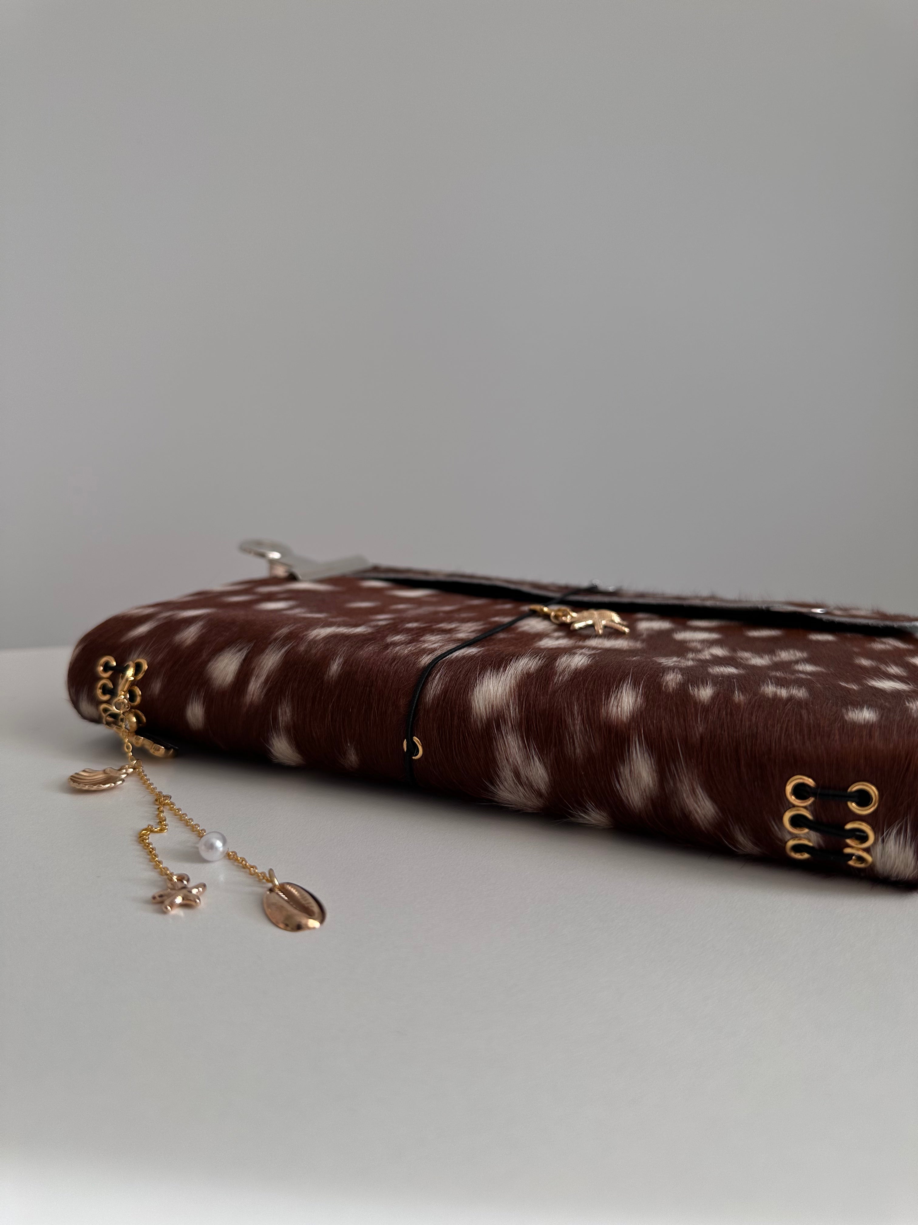 a5 Bambi genuine cowhide refillable journal cover with inserts