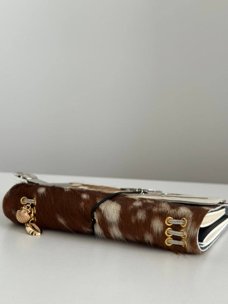 a6 Bambi genuine cowhide refillable journal cover with inserts