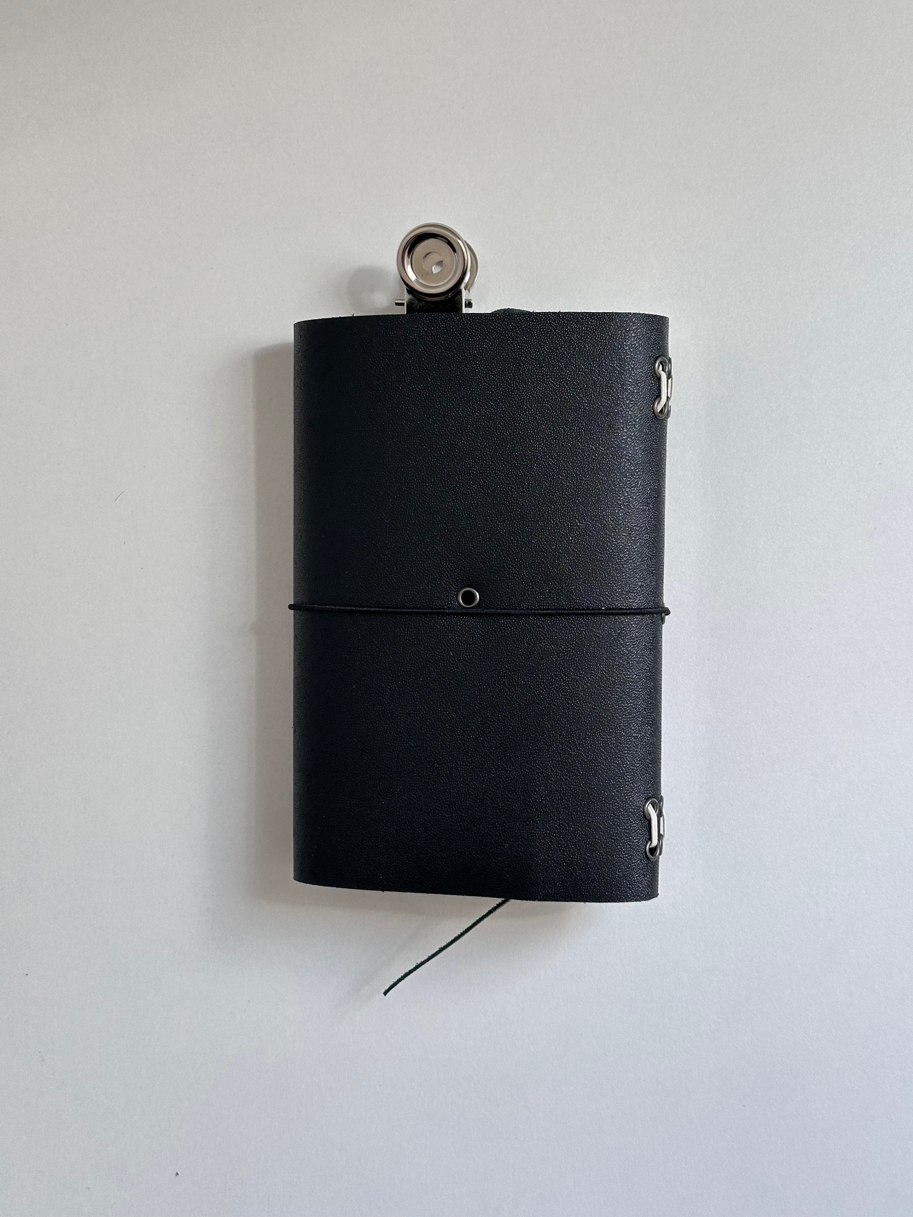 a6 black leather refillable journal cover with inserts