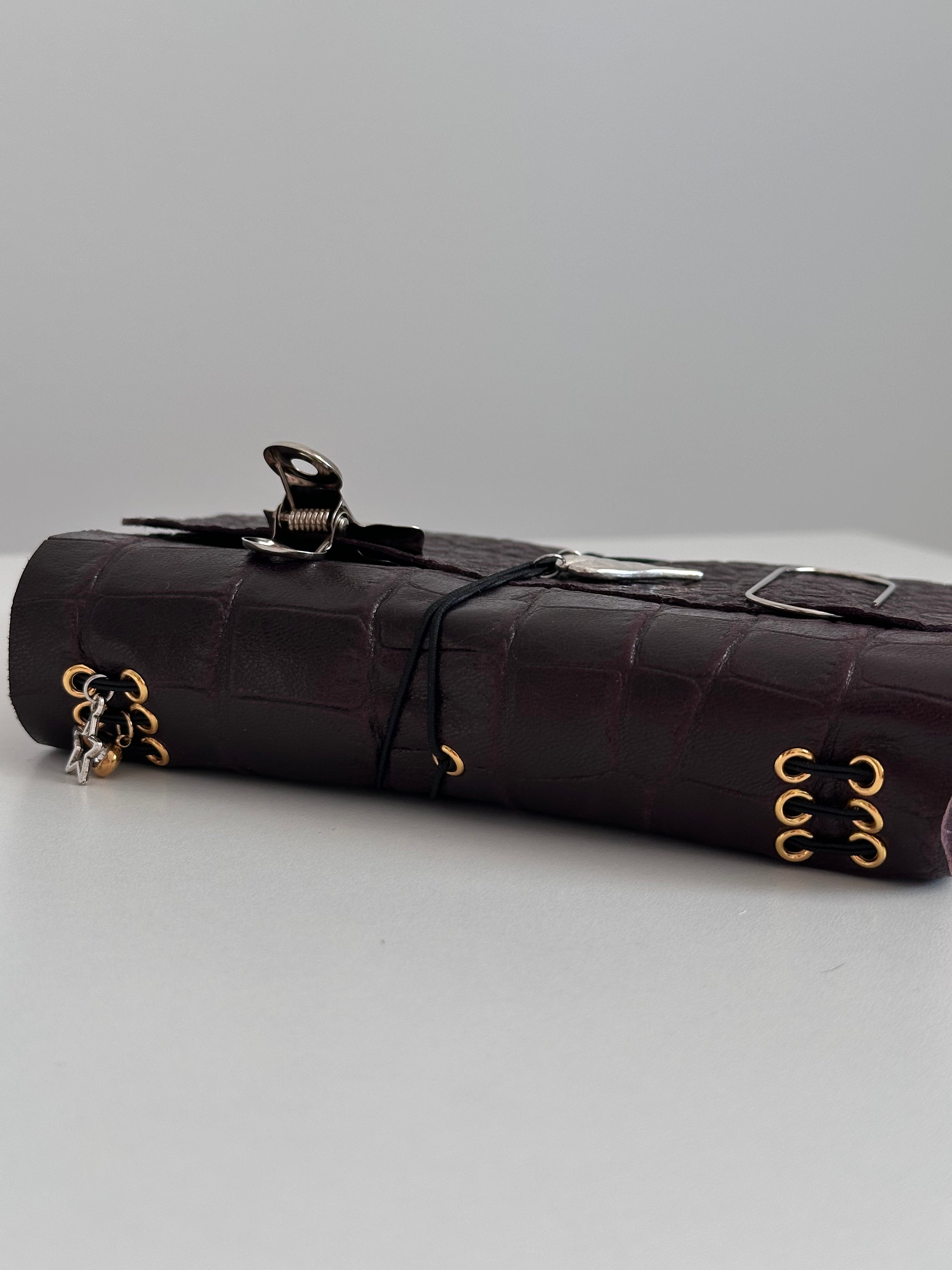 a6 Soft Brown Croc genuine cowhide refillable journal cover with inserts
