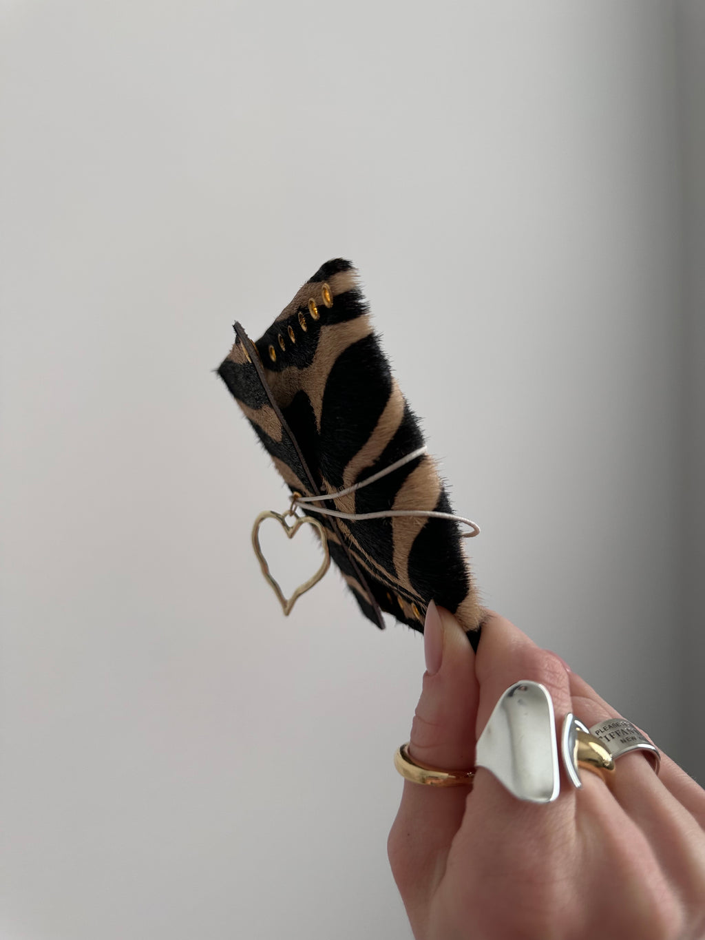 zebra print genuine leather small pouch
