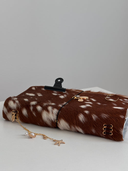 a5 Bambi genuine cowhide refillable journal cover with inserts + planner