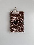 PRE-ORDER a5/a6 dotted bambi print leather refillable journal with secret charm