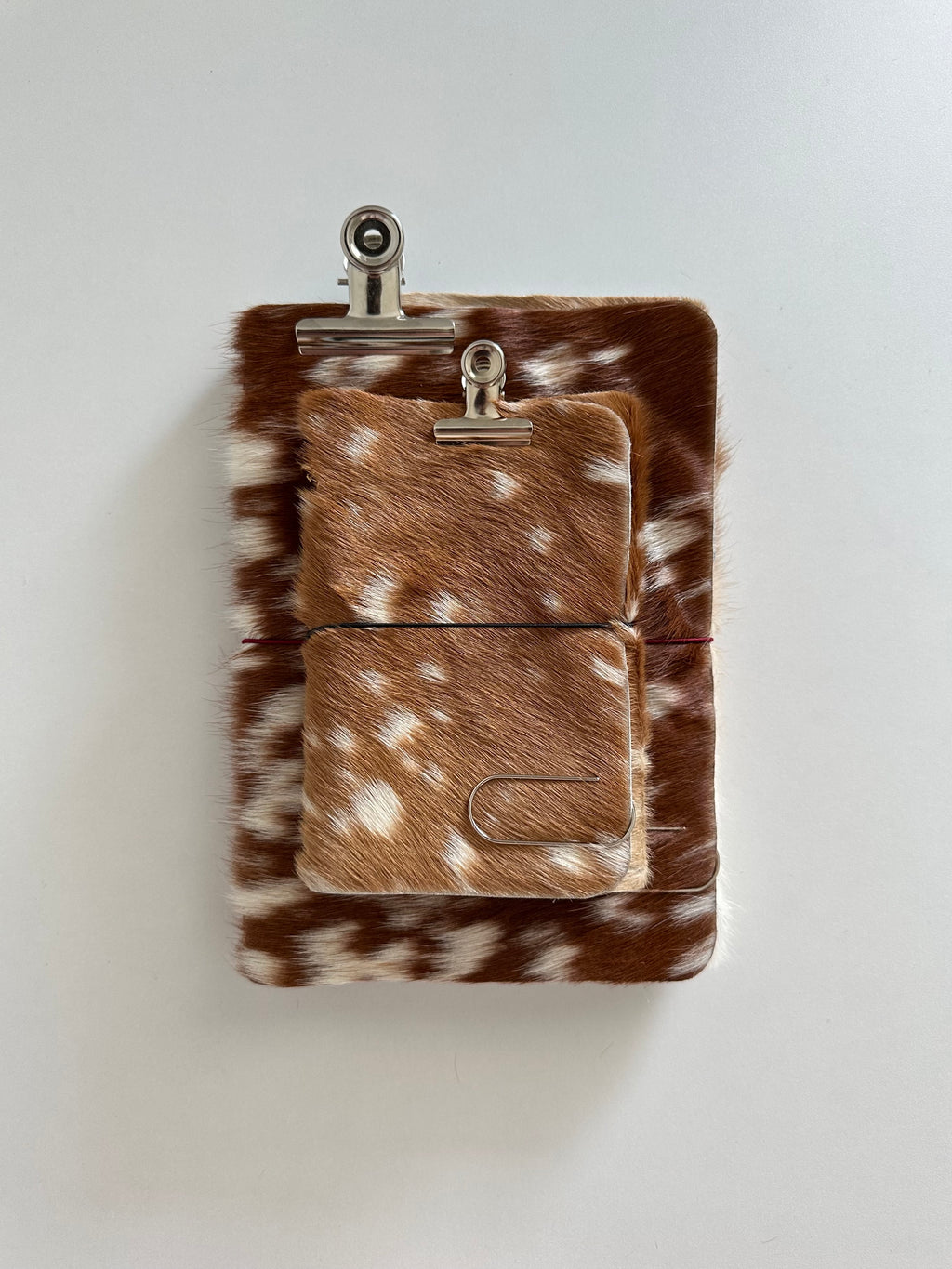 PRE-ORDER a5/a6 bambi print leather refillable journal with secret charm