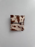cow print genuine leather small pouch