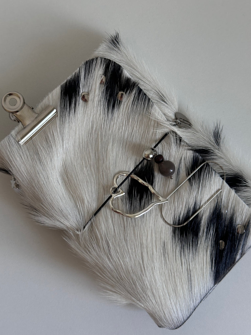 a6 Salt & Pepper genuine cowhide refillable journal cover with inserts