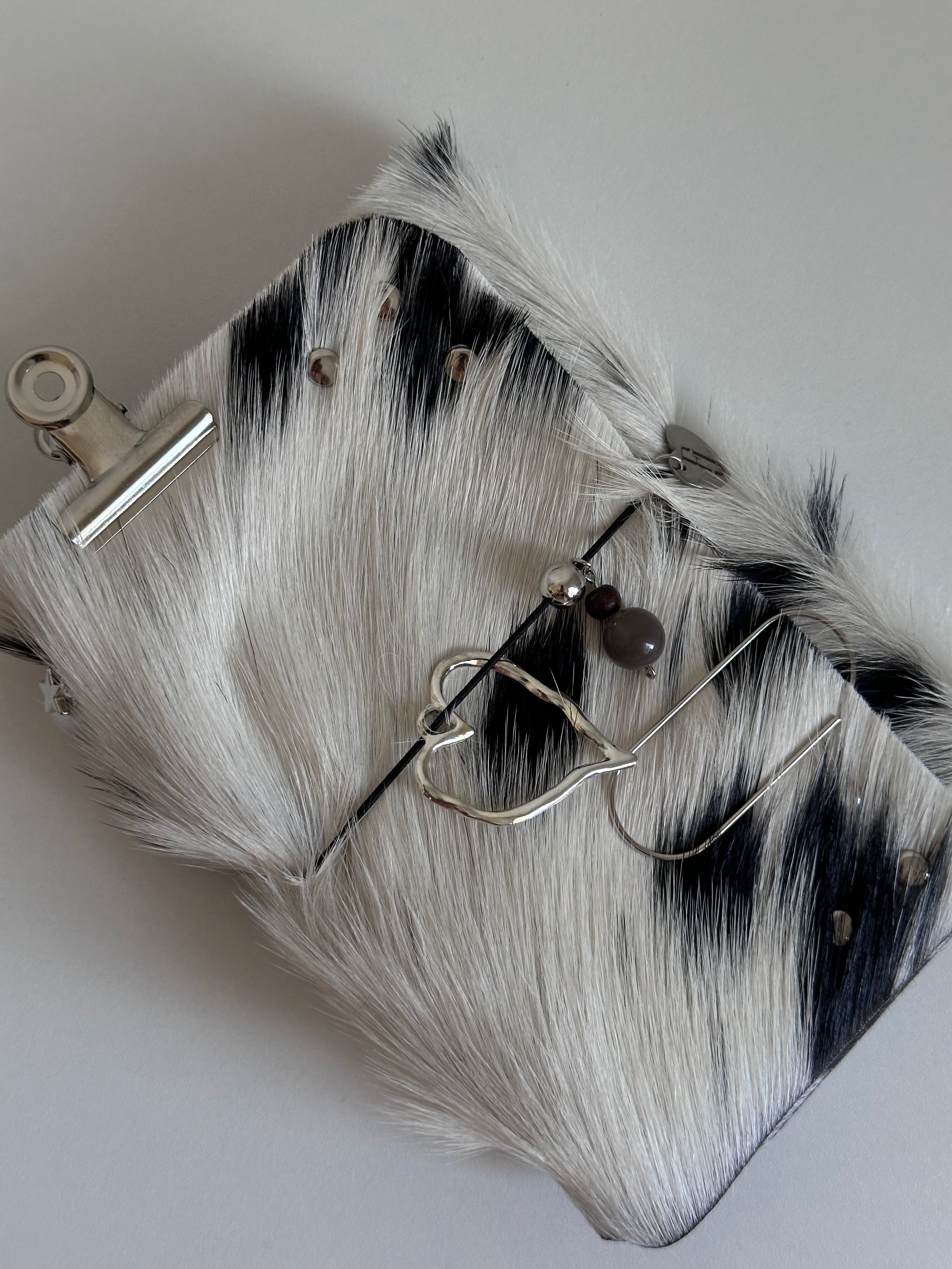 a6 Salt & Pepper genuine cowhide refillable journal cover with inserts
