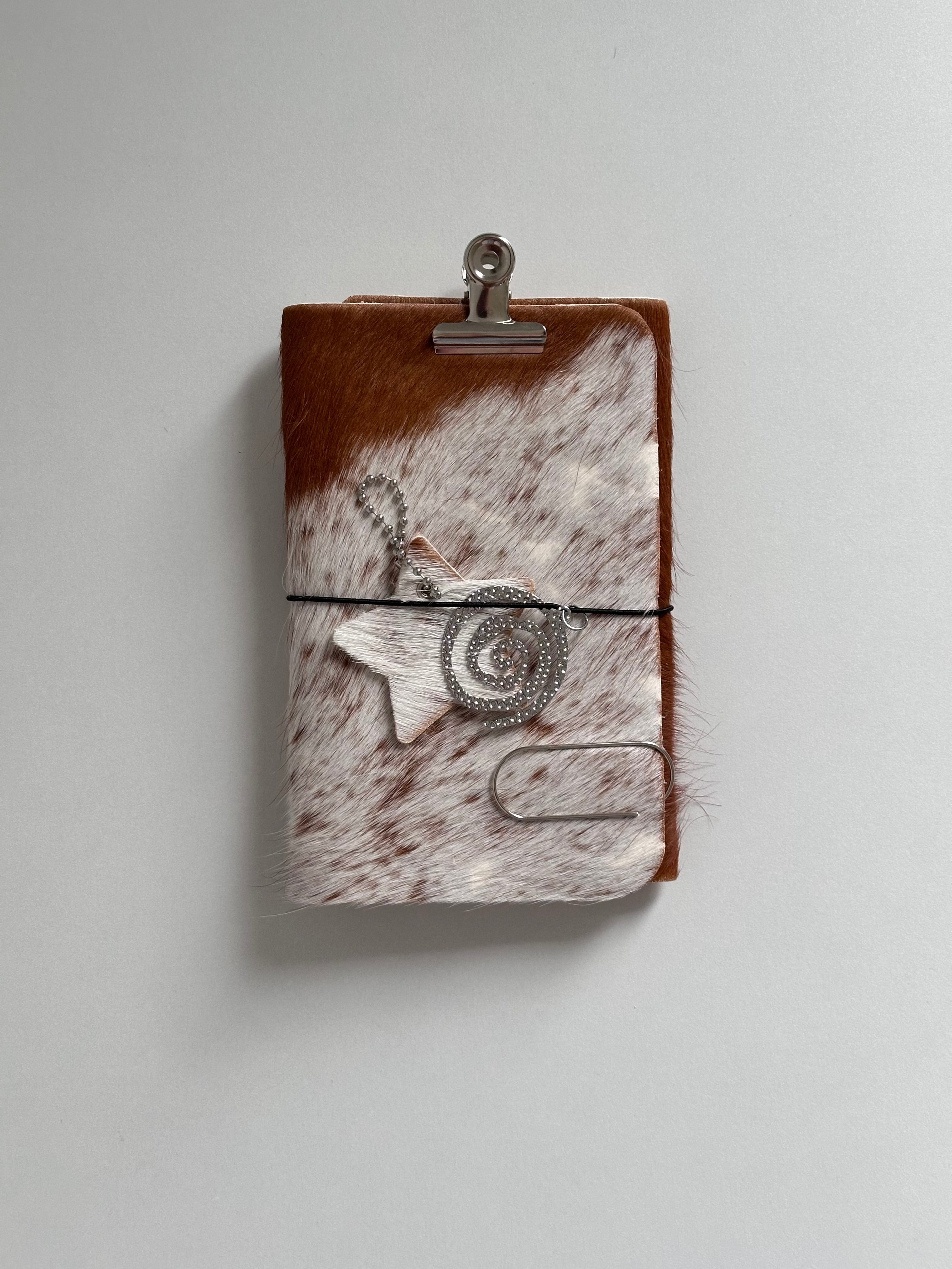 a6 genuine cowhide refillable journal cover with inserts