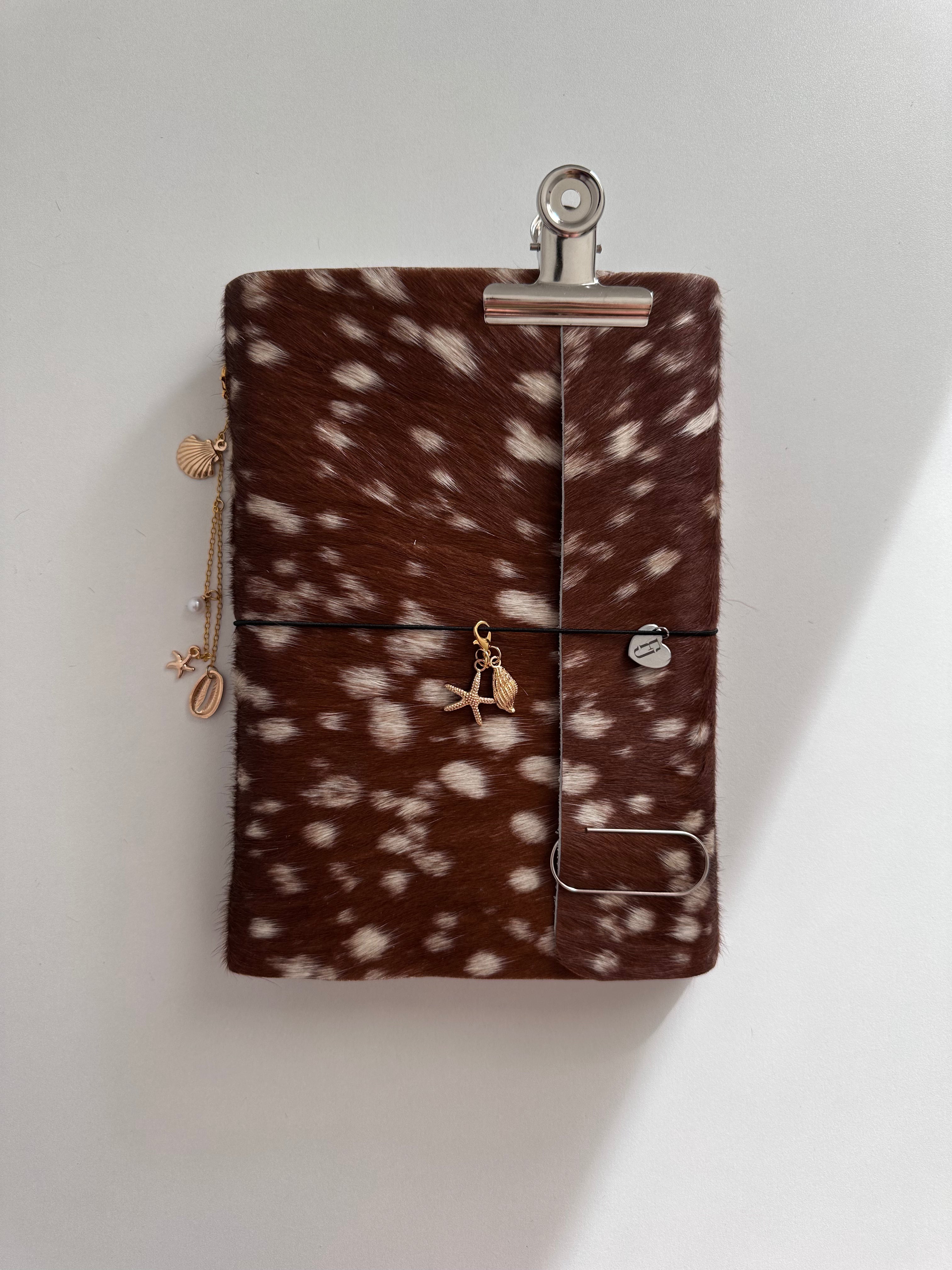 a5 Bambi genuine cowhide refillable journal cover with inserts