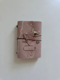 a6 Raw Ivory Studded genuine cowhide refillable journal cover with inserts