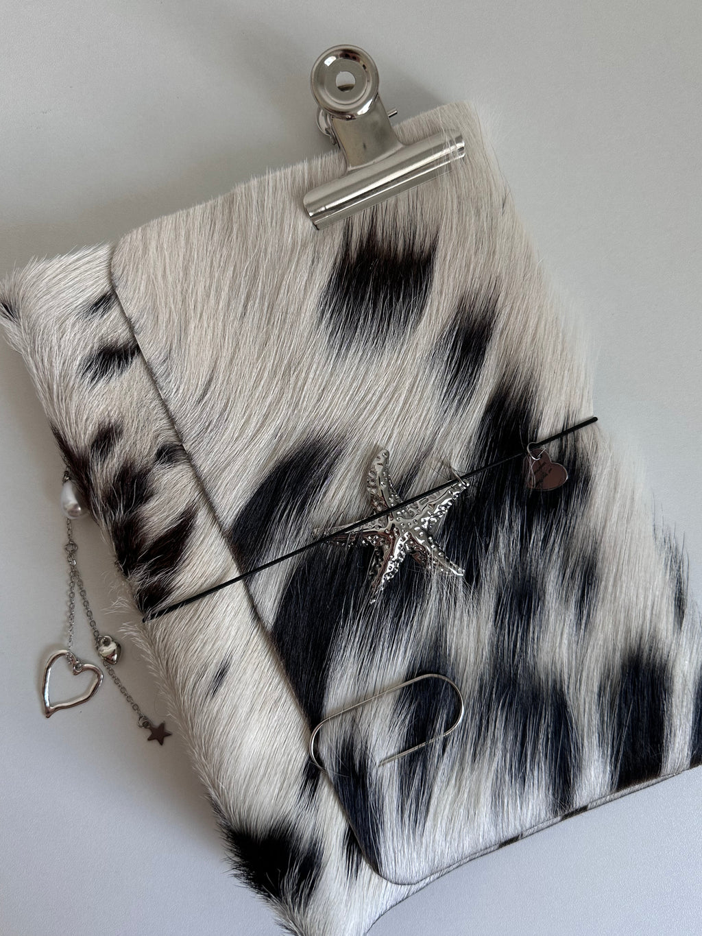 a5 Salt & Pepper genuine cowhide refillable journal cover with inserts