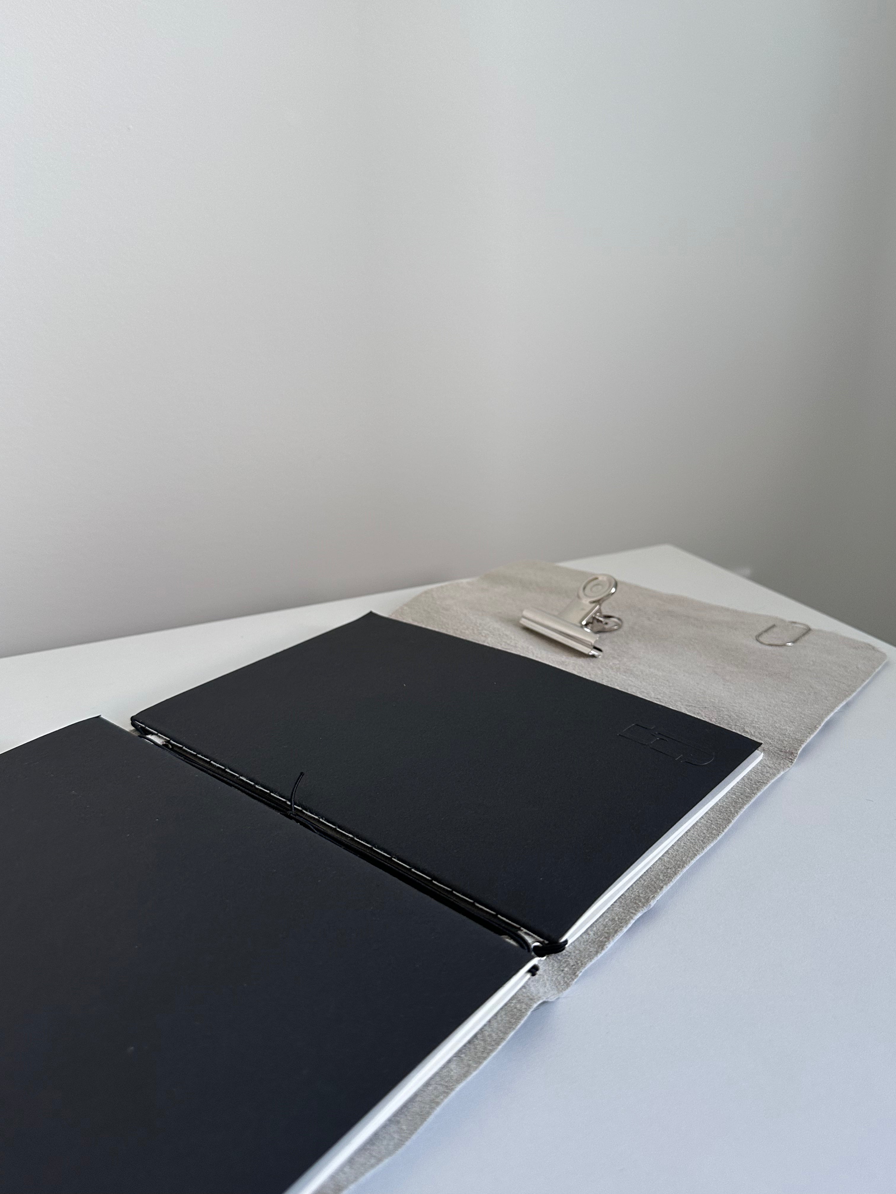 a5 Salt & Pepper genuine cowhide refillable journal cover with inserts
