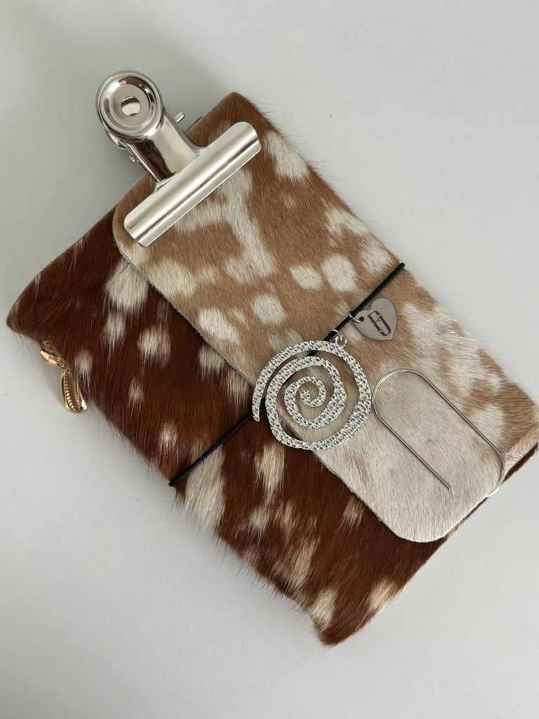 a6 Bambi genuine cowhide refillable journal cover with inserts