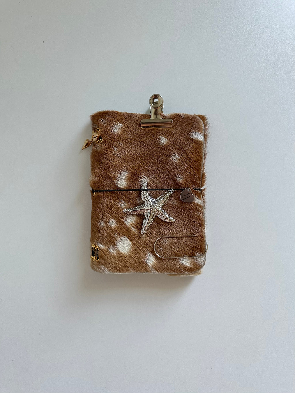 a6 Bambi genuine cowhide refillable journal cover with inserts