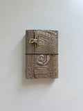 a6 Silver Alligator genuine cowhide refillable journal cover with inserts
