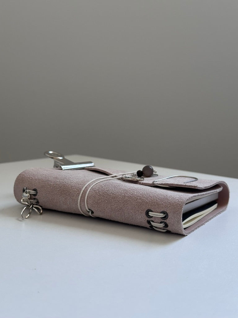 a6 suede ivory genuine leather refillable journal cover with inserts