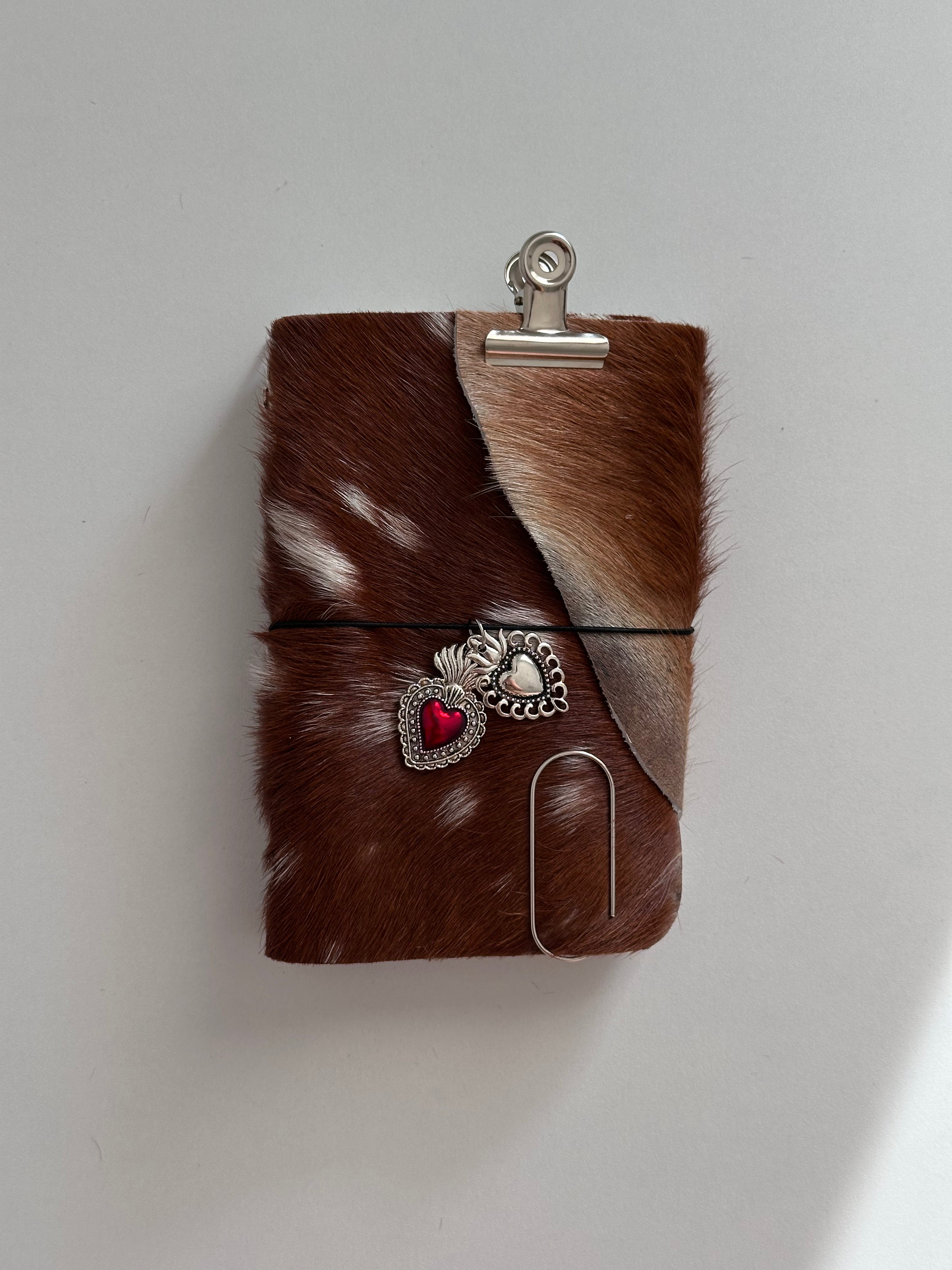 a6 Bambi genuine cowhide refillable journal cover with inserts