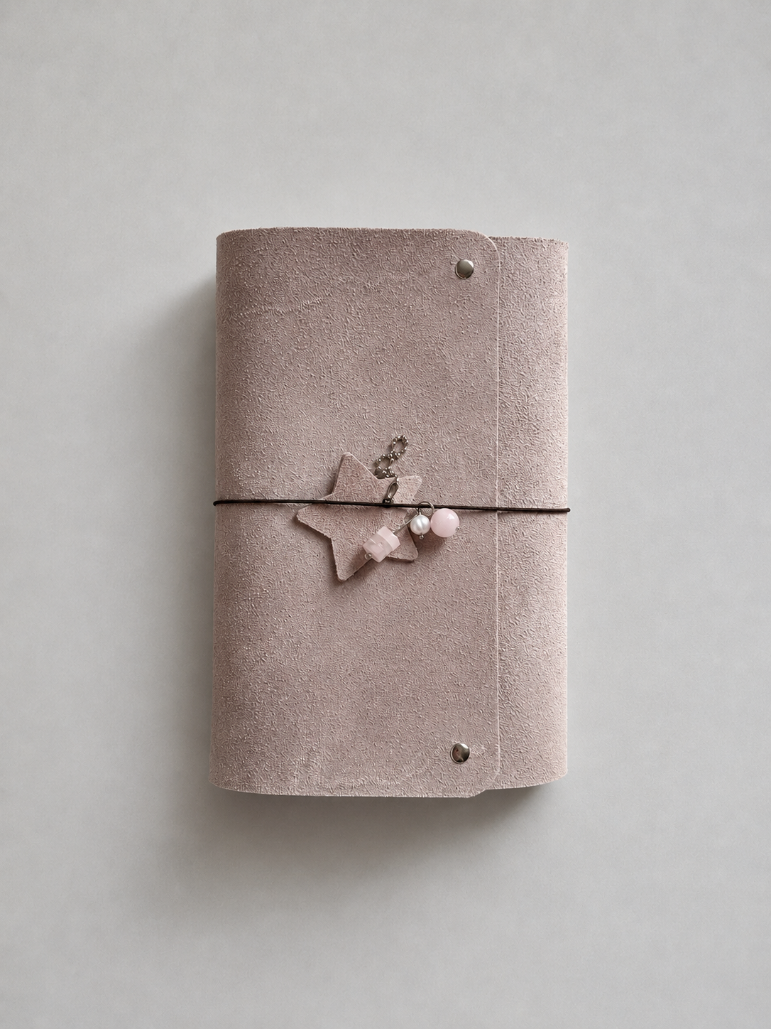 Suede Raw Pink Leather Journal — XL