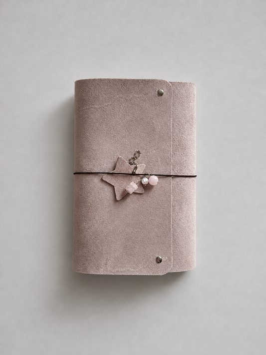 Suede Raw Pink Leather Journal — XL