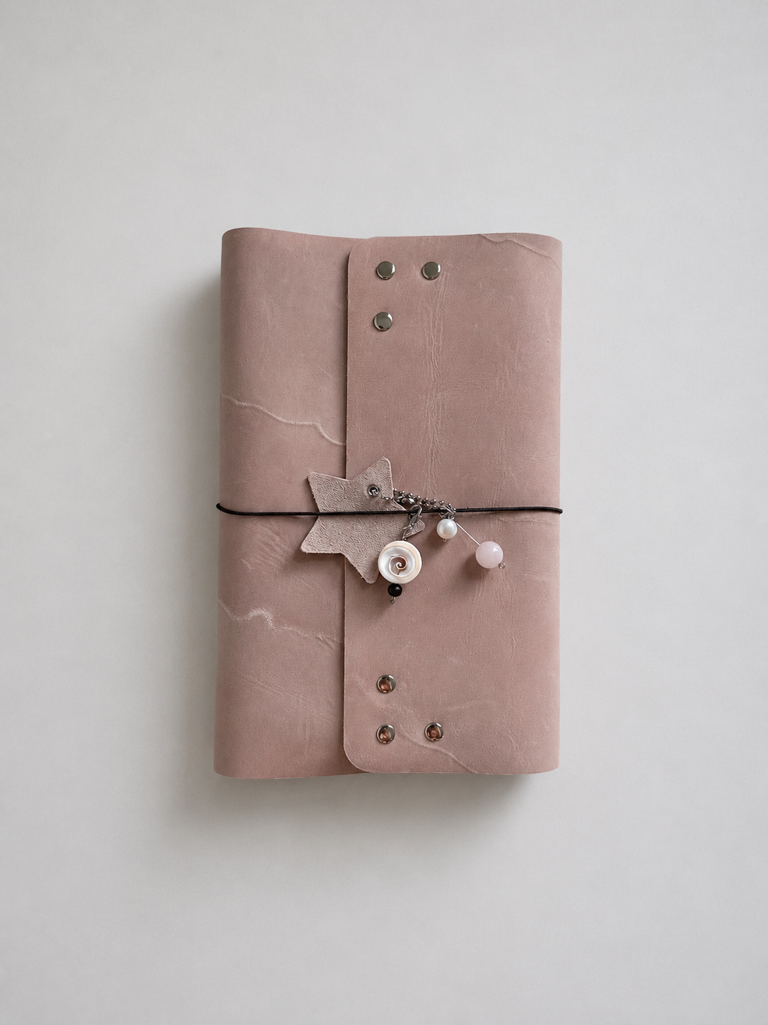 Raw Pink Leather Journal — XL