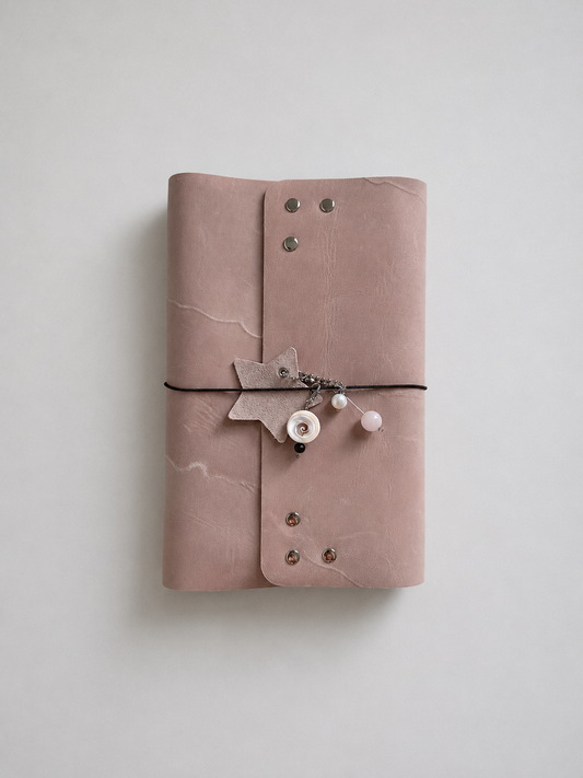 Raw Pink Leather Journal — XL