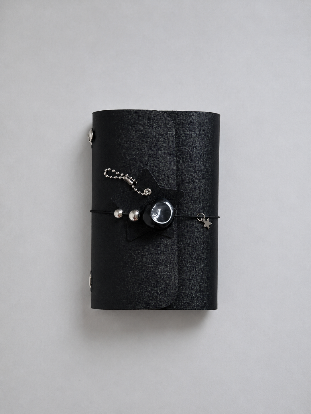 Black Leather Trifold Journal — Pocket