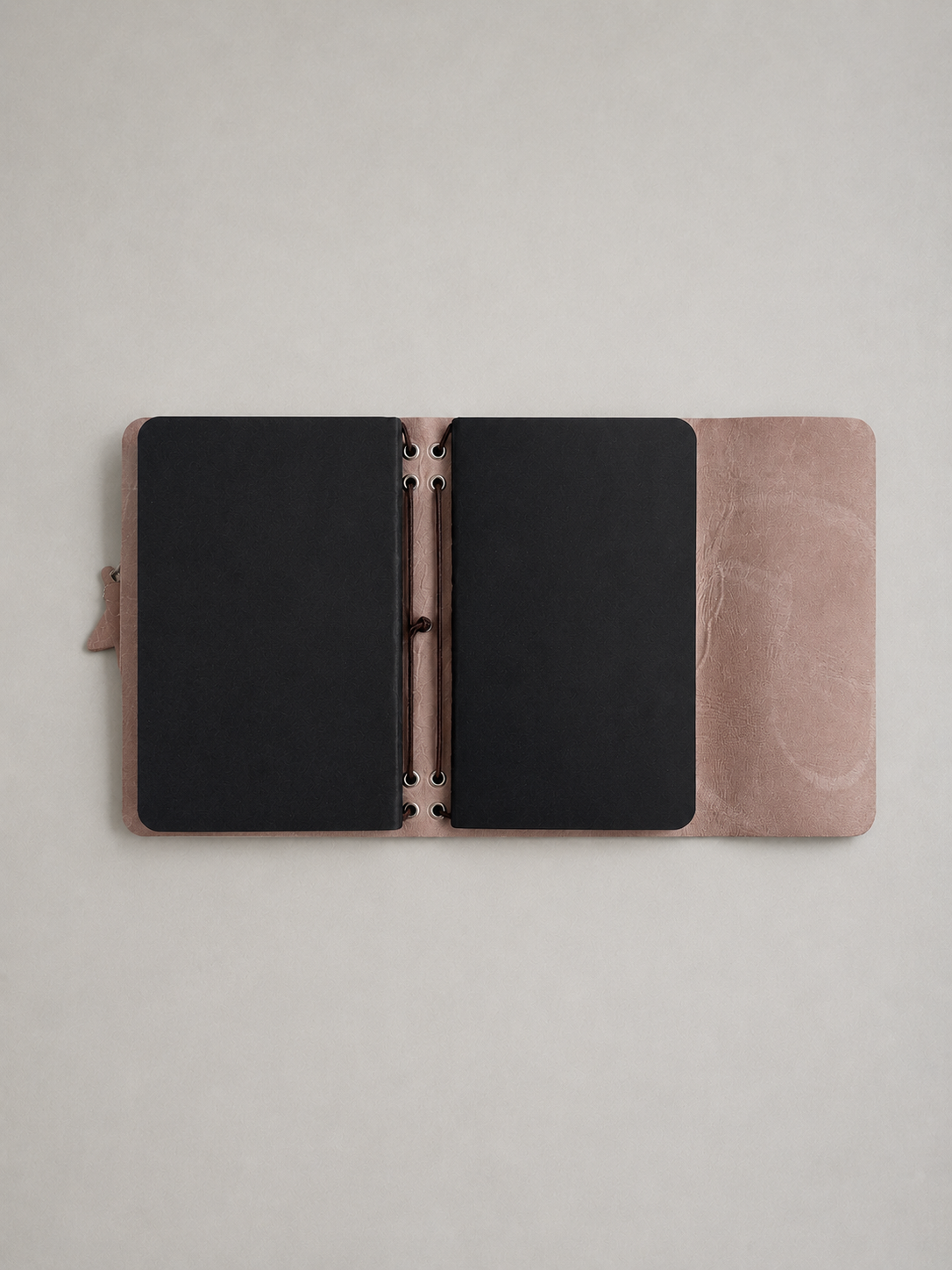 Suede Raw Pink Leather Journal — Pocket