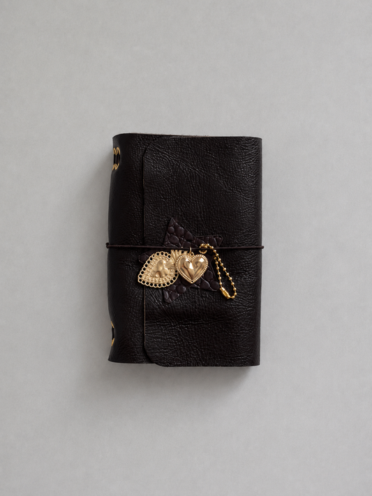Soft Dark Brown Leather Journal — Pocket