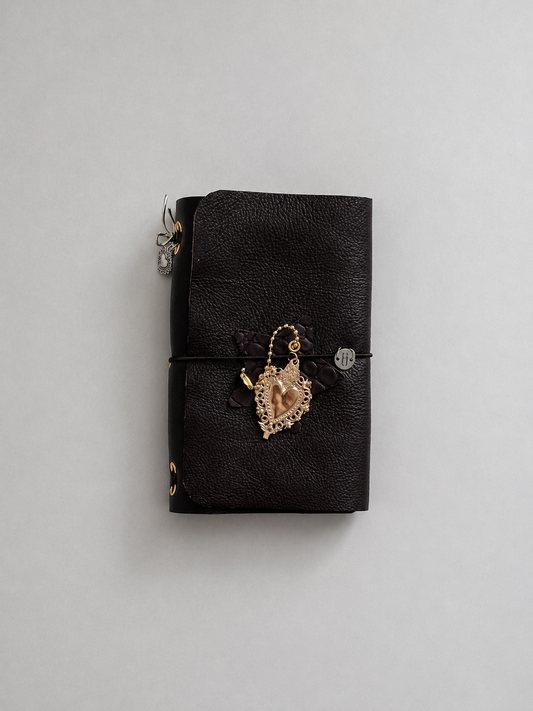 Soft Dark Brown Leather Journal — Pocket