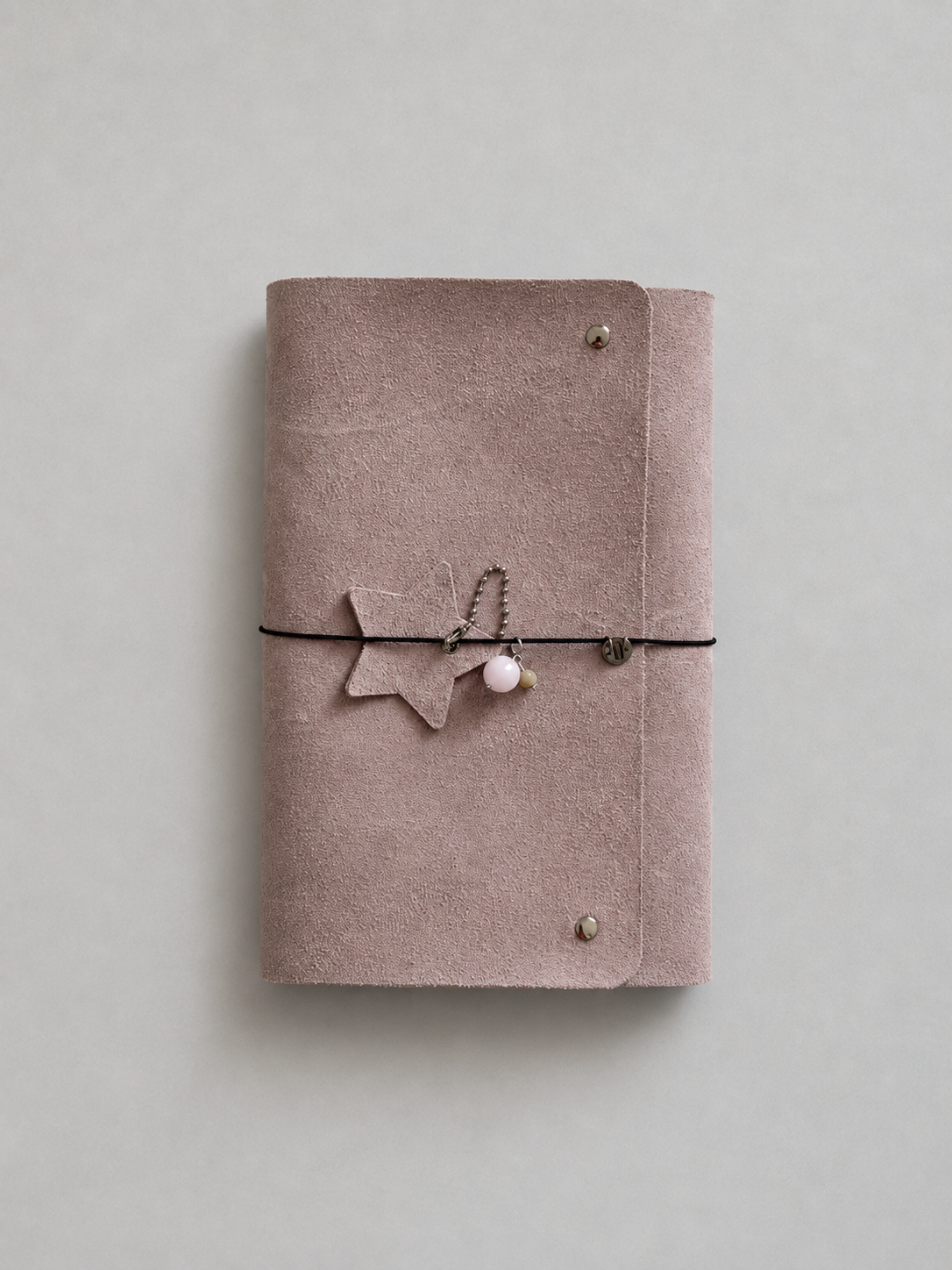 Suede Raw Pink Leather Journal — XL