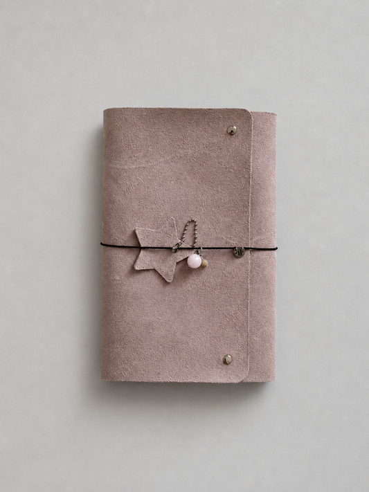 Suede Raw Pink Leather Journal — XL