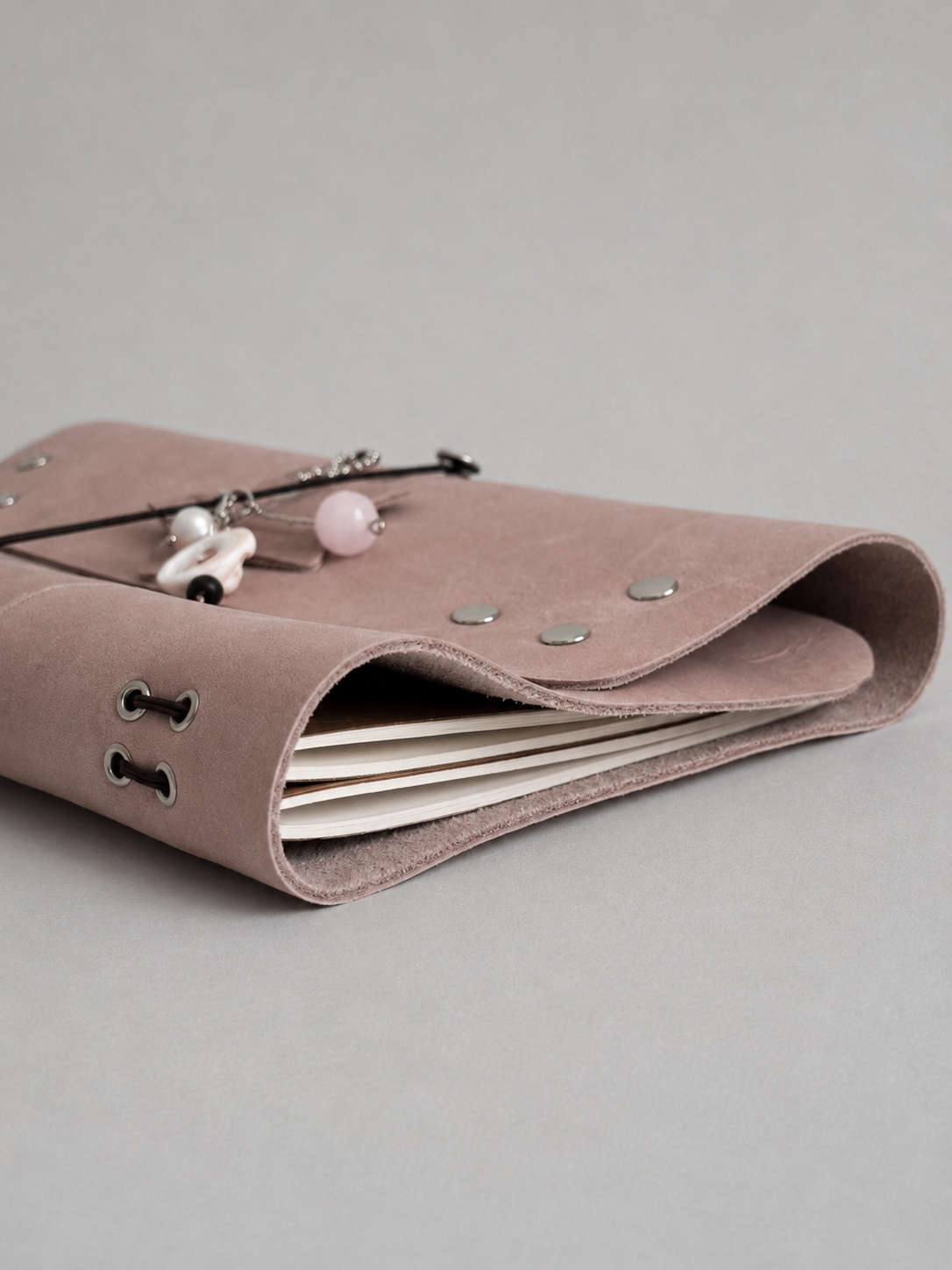Raw Pink Leather Journal — XL