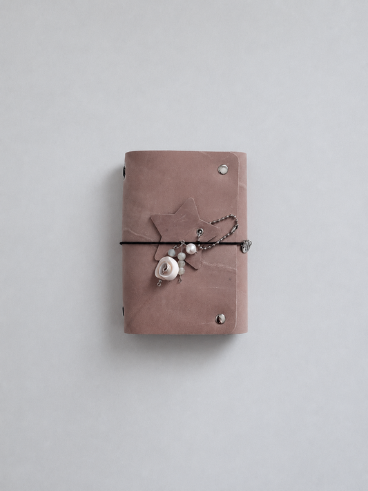 Raw Pink Leather Journal — Pocket