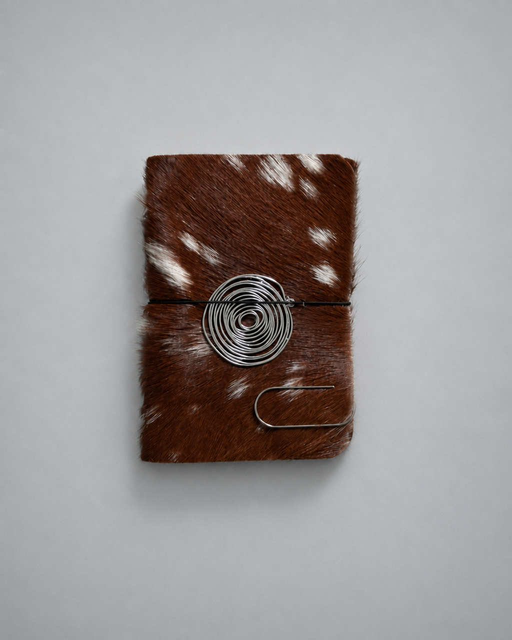 Hair-On Hide Bambi Journal with Sculptural Metal Object — Classic | A6