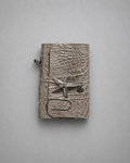 Silver Croc Leather Journal with Sculptural Metal Object — Classic | A6