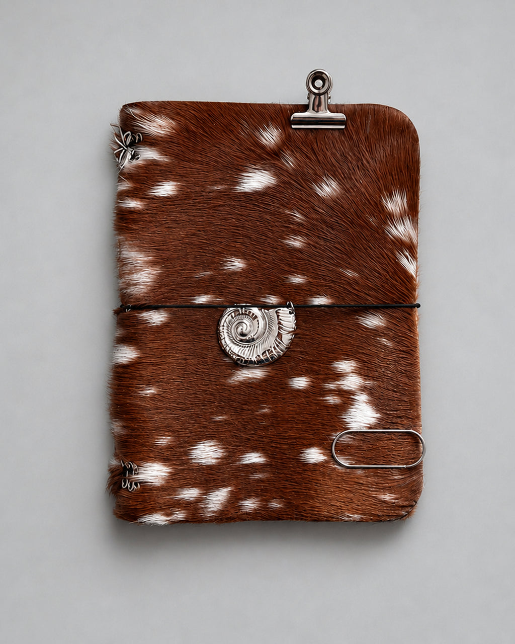 Hair-On Bambi Hide Journal with Sculptural Metal Object — ARCHIVE | A5