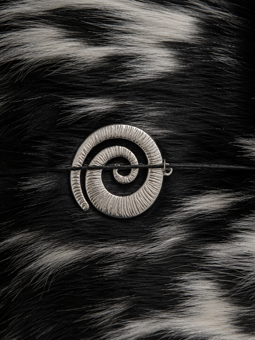Hair-On Salt & Pepper Hide Journal with Sculptural Metal Object — ARCHIVE | A5