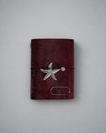 Red Snake Leather Journal with Sculptural Metal Object — Classic | A6