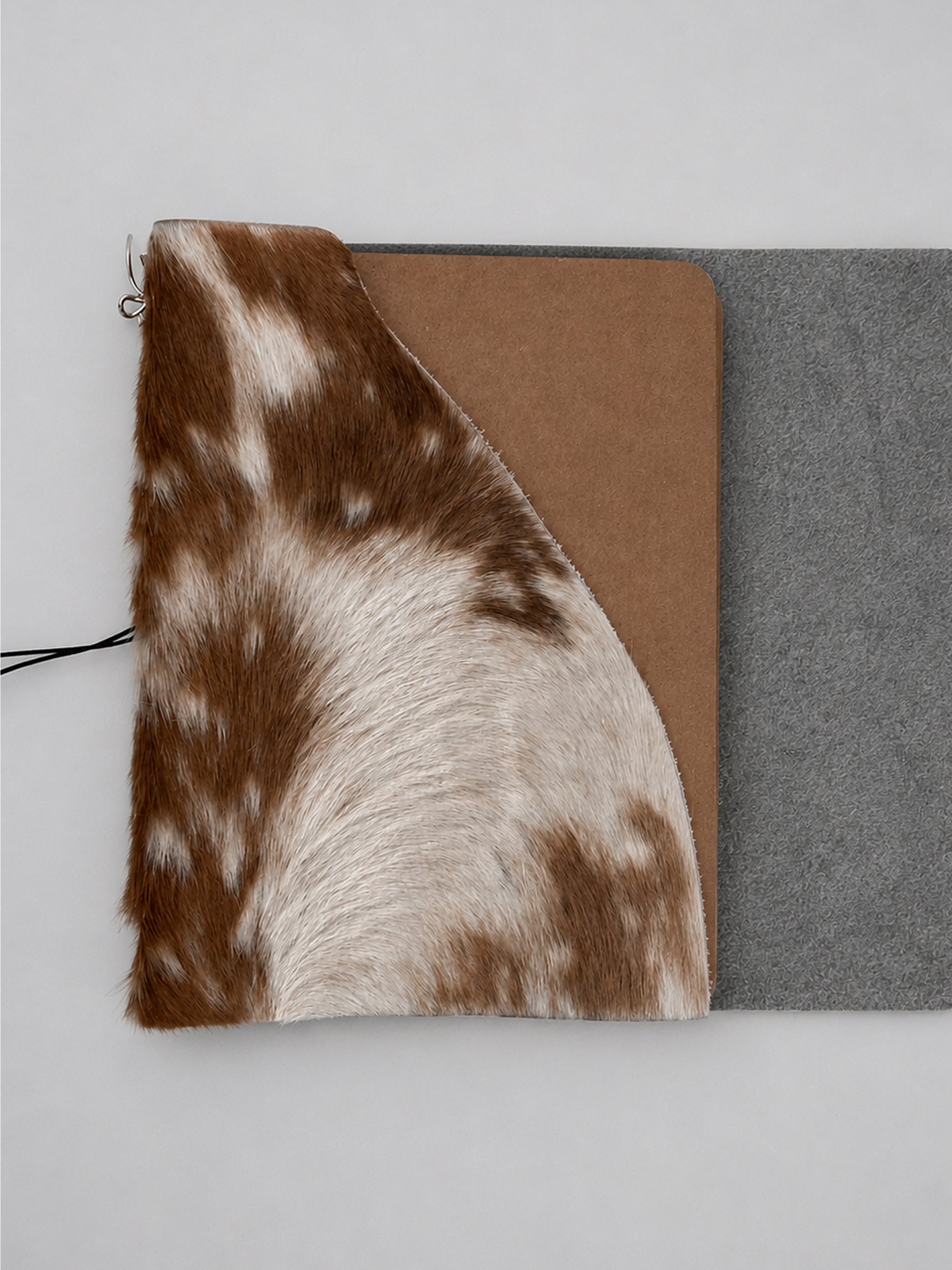 Hair-On Bambi Hide Journal with Sculptural Metal Object — ARCHIVE | A5