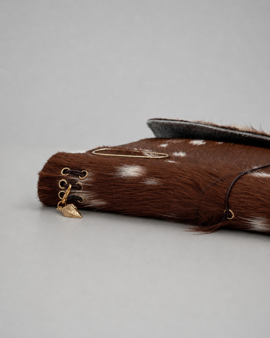Hair-On Bambi Hide Journal with Sculptural Metal Object — ARCHIVE | A5