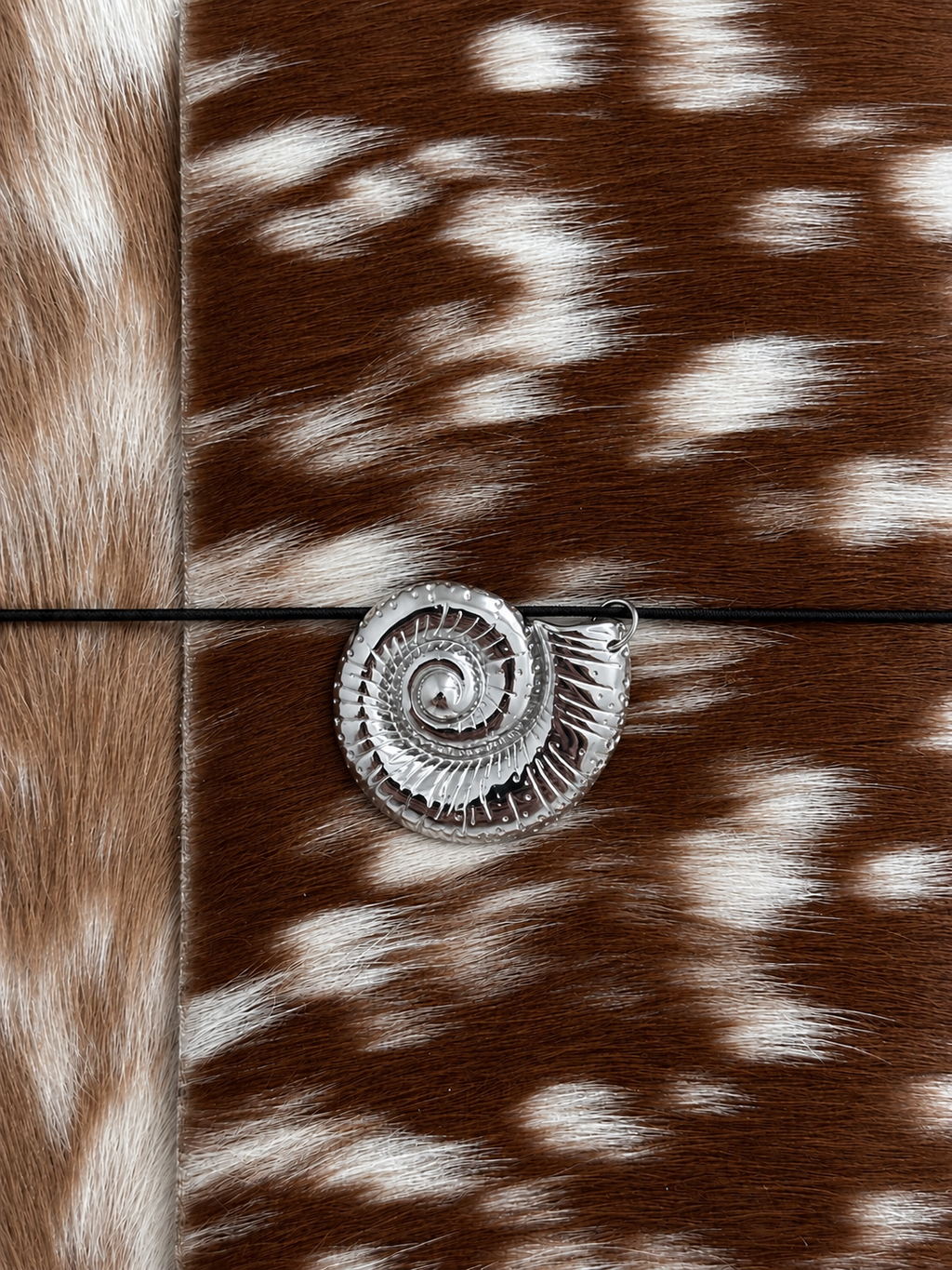 Hair-On Bambi Hide Journal with Sculptural Metal Object — ARCHIVE | A5