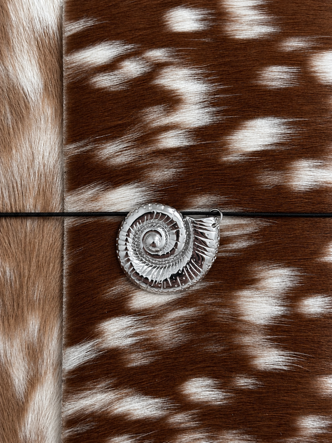 Hair-On Bambi Hide Journal with Sculptural Metal Object — ARCHIVE | A5