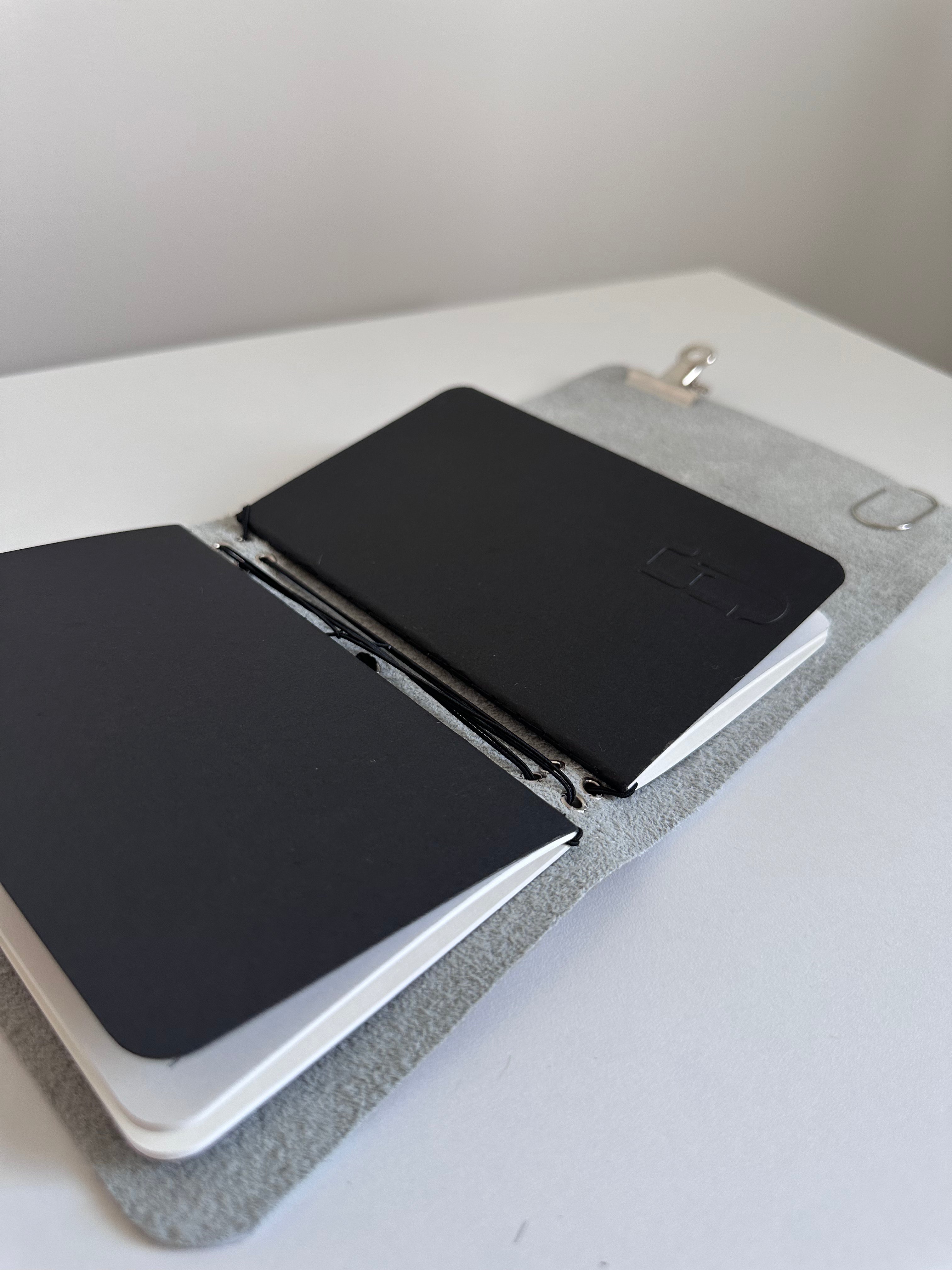 a6 White Tiger genuine cowhide refillable journal cover with inserts